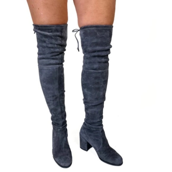Stuart Weitzman Grey Tieland Over the Knee Boots - Picture 13 of 14